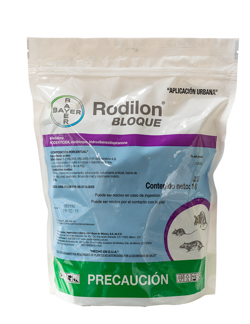 Raticida Rodilon Bloques (1Kg) - Comercial Agropecuaria